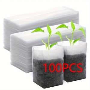 100PCS Thick Non-Woven Seedling Bags