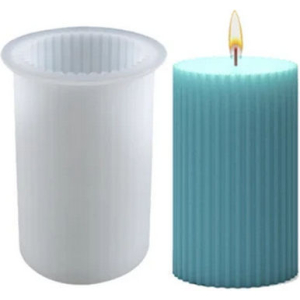 Silicone Mold Ribbed Cylinder 8.7x6.5cm